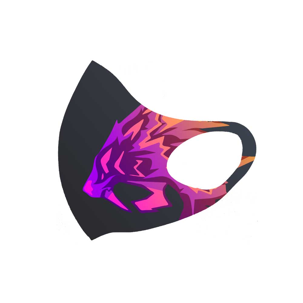 Mascherina in neoprene logo viola