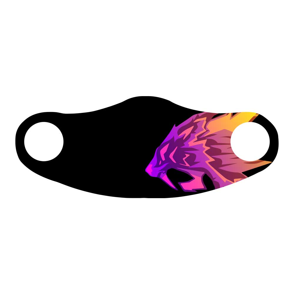 Mascherina in tessuto logo viola